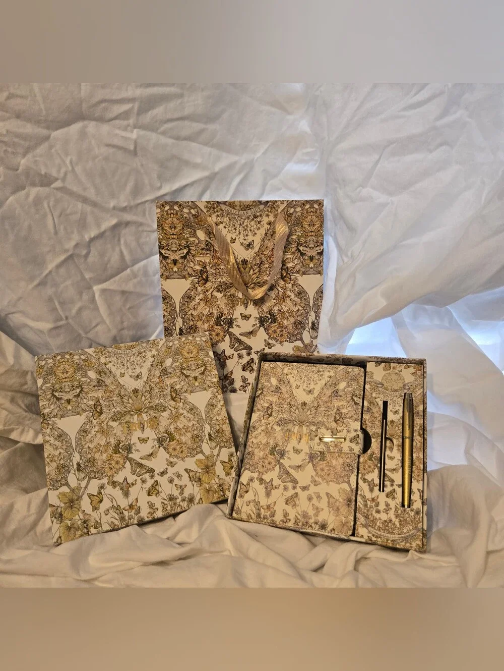 Dior Notebook/Stationery in floral Box With Pen